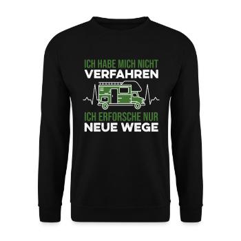 Wohnmobil Spruch Camper Camping Verfahren lustig - Unisex Pullover - Schwarz - Vorne - Alina (178cm) & Michal (187cm)