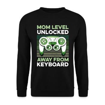 Level Mom Unlocked Gamer Mom Mama Mother's Day - Unisex Sweatshirt - black - Front - Alina (178cm) & Michal (187cm)