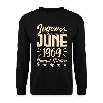 Naissance En juin 1969 Cadeau d'anniversaire 1969. - Sweat-shirt Unisexe - noir - Devant - Alina (178cm) & Michal (187cm)