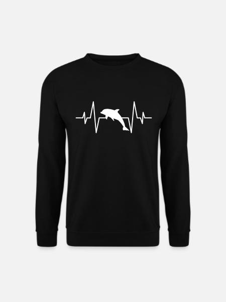 Delfin Herzschlag - Unisex Pullover - Schwarz