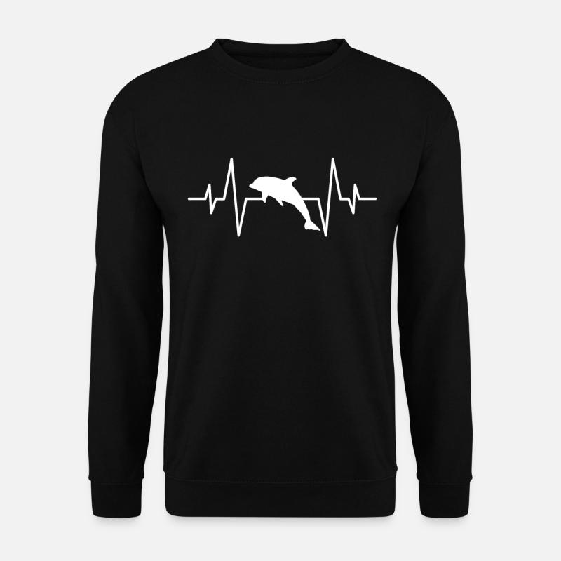 Dolphin heartbeat - Unisex Sweatshirt - black