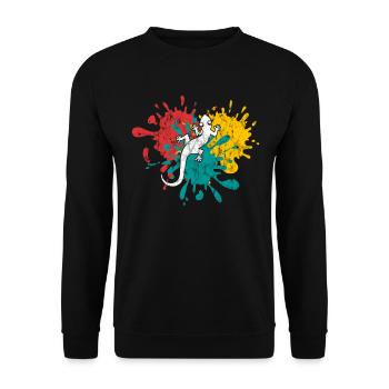 Eidechse - Unisex Pullover - Schwarz - Vorne - Alina (178cm) & Michal (187cm)