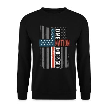Une nation sous le drapeau américain - Sweat-shirt Unisexe - noir - Devant - Alina (178cm) & Michal (187cm)