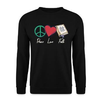 Paix Amour Foi Foi religieuse chrétienne - Sweat-shirt Unisexe - noir - Devant - Alina (178cm) & Michal (187cm)