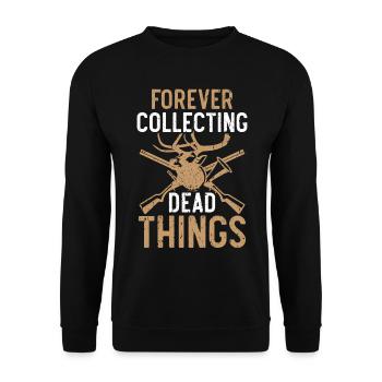 Ich sammle für immer tote Dinge Taxidermie - Unisex Pullover - Schwarz - Vorne - Alina (178cm) & Michal (187cm)