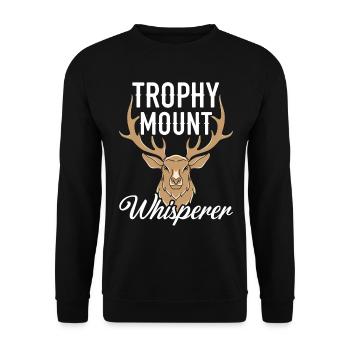 Trophäenbergflüsterer Jagdtaxidermie - Unisex Pullover - Schwarz - Vorne - Alina (178cm) & Michal (187cm)