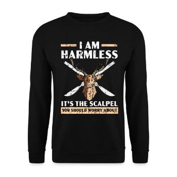 Taxidermie Sie nennen es Tod ich nenne es Kunst - Unisex Pullover - Schwarz - Vorne - Alina (178cm) & Michal (187cm)