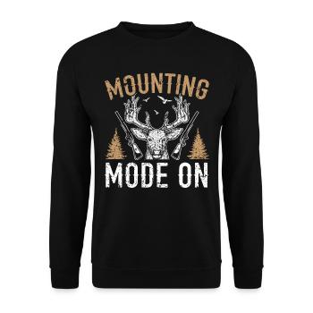 Montagemodus auf Tierjagd Taxidermie - Unisex Pullover - Schwarz - Vorne - Alina (178cm) & Michal (187cm)