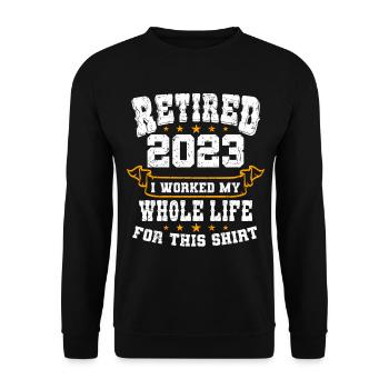 Retraité 2023 Pension de retraite Pensionné pensionné - Sweat-shirt Unisexe - noir - Devant - Alina (178cm) & Michal (187cm)