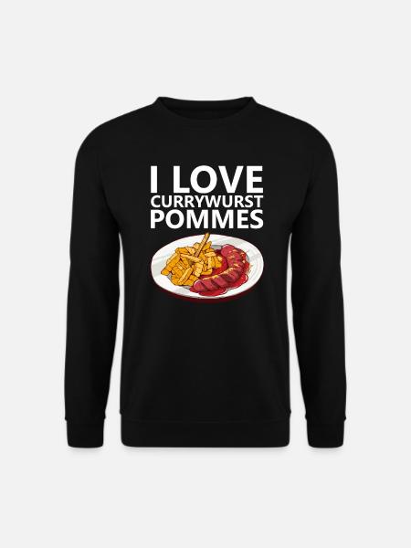 Currywurst Pommes Bratwurst Ruhrpott Ruhrgebiet - Unisex Pullover - Schwarz