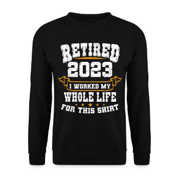 Retraité 2023 Retraité Pension Retraité - Sweat-shirt Unisexe - noir - Devant - Alina (178cm) & Michal (187cm)