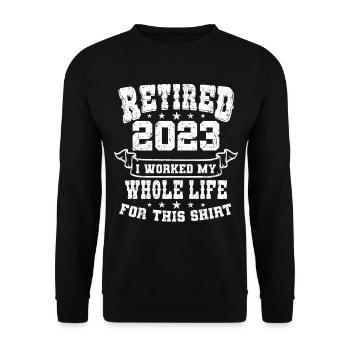 Retraité 2023 Pension de retraite Pensionné pensionné - Sweat-shirt Unisexe - noir - Devant - Alina (178cm) & Michal (187cm)