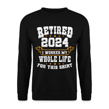 Retired 2024 Pensioner Pension Pensioner - Unisex Sweatshirt - black - Front - Alina (178cm) & Michal (187cm)