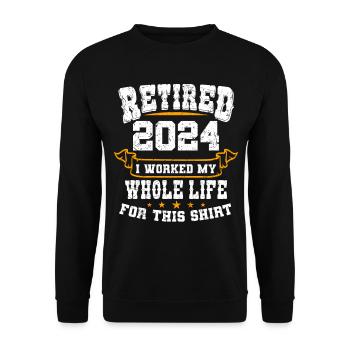 Retraité 2024 Pension de retraite Pensionné pensionné - Sweat-shirt Unisexe - noir - Devant - Alina (178cm) & Michal (187cm)