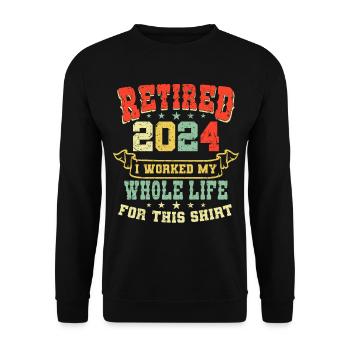 Retired 2024 Pensioner Pension Pensioner - Unisex Sweatshirt - black - Front - Alina (178cm) & Michal (187cm)