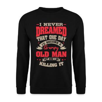 Mürrischer Alter Mann Opa Großvater Vatertag - Sweat-shirt Unisexe - noir - Devant - Alina (178cm) & Michal (187cm)