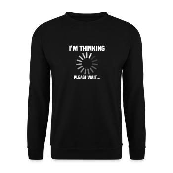 I m thinking, please wait - Unisex Pullover - Schwarz - Vorne - Alina (178cm) & Michal (187cm)