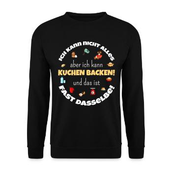 Bäcker Kuchen Backen Spruch Bäckerei Konditorei - Unisex Pullover - Schwarz - Vorne - Alina (178cm) & Michal (187cm)