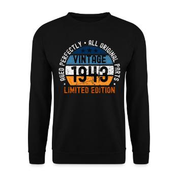 80th birthday vintage 1943 - Unisex Sweatshirt - black - Front - Alina (178cm) & Michal (187cm)