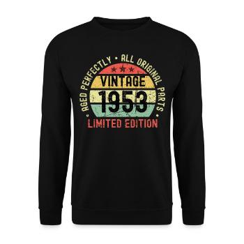 70th birthday vintage 1953 - Unisex Sweatshirt - black - Front - Alina (178cm) & Michal (187cm)