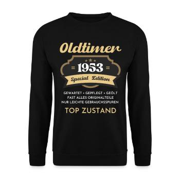 70th birthday vintage 1953 - Unisex Sweatshirt - black - Front - Alina (178cm) & Michal (187cm)