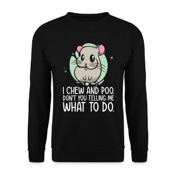 Chinchilla Niedliches Tier Haustier Chinchilla - Unisex Pullover - Schwarz - Vorne - Alina (178cm) & Michal (187cm)