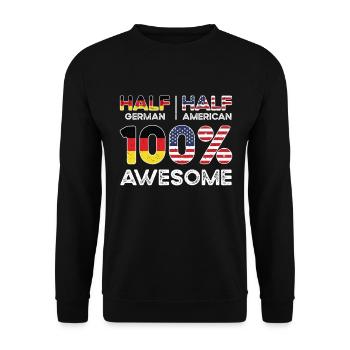 Geboren Deutsch Deutschland Amerikanisch USA - Unisex Pullover - Schwarz - Vorne - Alina (178cm) & Michal (187cm)
