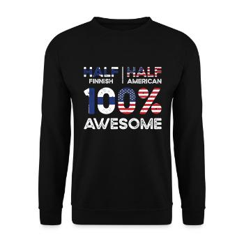 Geboren Finnisch Finnland Amerikanisch USA - Unisex Pullover - Schwarz - Vorne - Alina (178cm) & Michal (187cm)