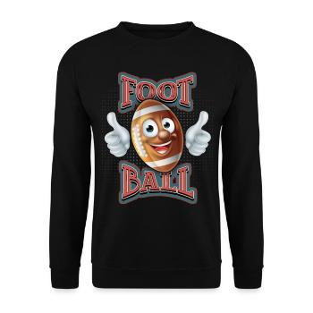 American Football, lustiger Cartoon-Fooball - Unisex Pullover - Schwarz - Vorne - Alina (178cm) & Michal (187cm)