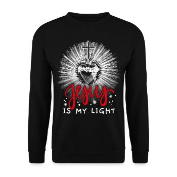Jesus Christ, vintage heart, crown of thorns, saying - Unisex Sweatshirt - black - Front - Alina (178cm) & Michal (187cm)