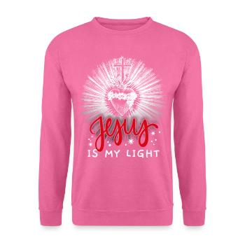 Jesus Christ, vintage heart, crown of thorns, saying - Unisex Sweatshirt - pink - Front