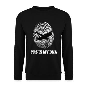Les avions, c’est dans mon ADN - Sweat-shirt Unisexe - noir - Devant - Alina (178cm) & Michal (187cm)