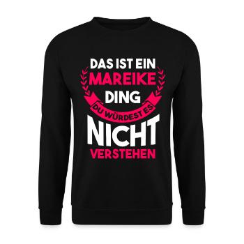 Mareike - Unisex Pullover - Schwarz - Vorne - Alina (178cm) & Michal (187cm)