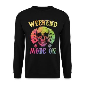 Poker Player Weekend Mode On - Playing Poker - Unisex Sweatshirt - black - Front - Alina (178cm) & Michal (187cm)