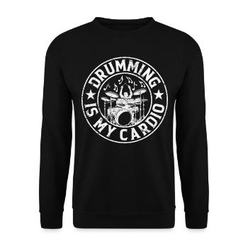 Drumming Is My Cardio - Drum Playing Drum Drummer - Unisex Sweatshirt - black - Front - Alina (178cm) & Michal (187cm)