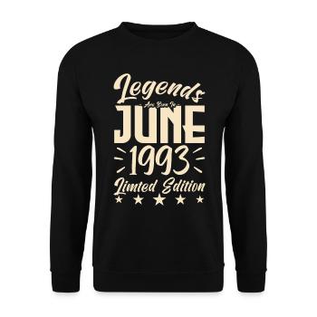 Naissance En juin 1993 Cadeau d'anniversaire 1993. - Sweat-shirt Unisexe - noir - Devant - Alina (178cm) & Michal (187cm)