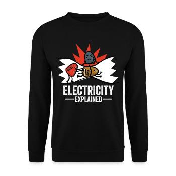 Elektroniker Elektriker Elektrizität - Unisex Pullover - Schwarz - Vorne - Alina (178cm) & Michal (187cm)