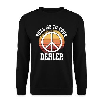Hippie Peace Sign Peace Flowers Flower Child - Unisex Sweatshirt - black - Front - Alina (178cm) & Michal (187cm)