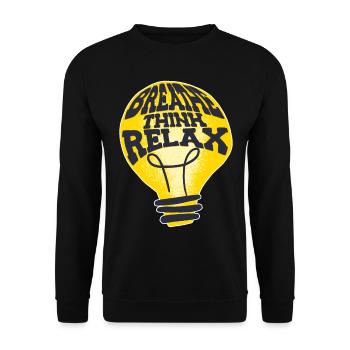 Breathing Thinking Relax National Stress Awareness - Unisex Sweatshirt - black - Front - Alina (178cm) & Michal (187cm)