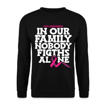 In our family, no one fights alone - Unisex Sweatshirt - black - Front - Alina (178cm) & Michal (187cm)