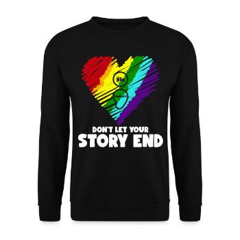 Life Matters Don't Let Your Story End Stress - Unisex Sweatshirt - black - Front - Alina (178cm) & Michal (187cm)