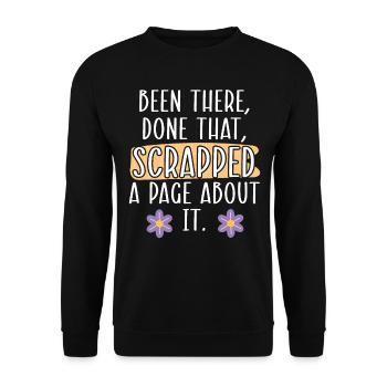 Been There Done That Scrapped A Page About It Scra - Unisex Pullover - Schwarz - Vorne - Alina (178cm) & Michal (187cm)
