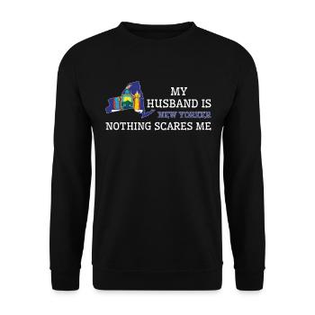 Nichts macht mir Angst New Yorker Ehemann New York - Unisex Pullover - Schwarz - Vorne - Alina (178cm) & Michal (187cm)