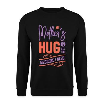 Beste Medizin Mutter Umarmung Oma Eltern Familie - Unisex Pullover - Schwarz - Vorne - Alina (178cm) & Michal (187cm)
