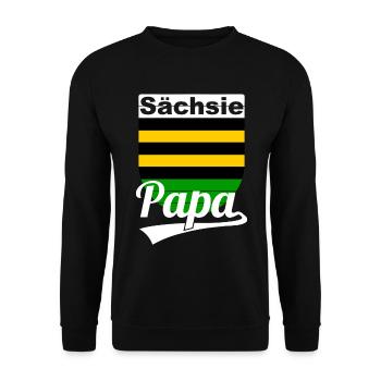 Sächsie Papa Vatertag Sachsen - Unisex Pullover - Schwarz - Vorne - Alina (178cm) & Michal (187cm)