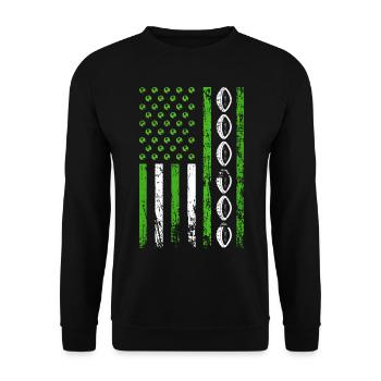 Amerikanische Sportarten Flagge Athletic Football - Unisex Pullover - Schwarz - Vorne - Alina (178cm) & Michal (187cm)