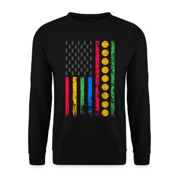 American sports flag - Unisex Sweatshirt - black - Front - Alina (178cm) & Michal (187cm)