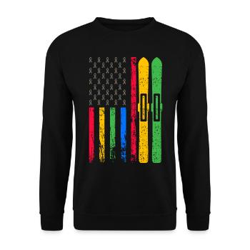 American sports flag - Unisex Sweatshirt - black - Front - Alina (178cm) & Michal (187cm)