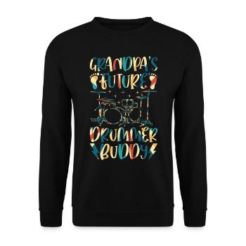 Drum Player Baby Drummer - Grandpa's Future Drumme - Unisex Sweatshirt - black - Front - Alina (178cm) & Michal (187cm)