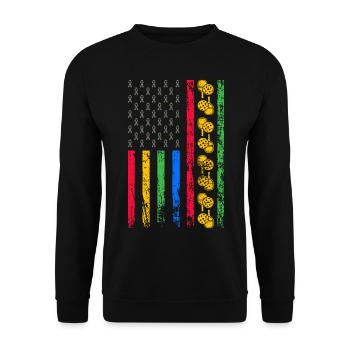 American sports flag - Unisex Sweatshirt - black - Front - Alina (178cm) & Michal (187cm)